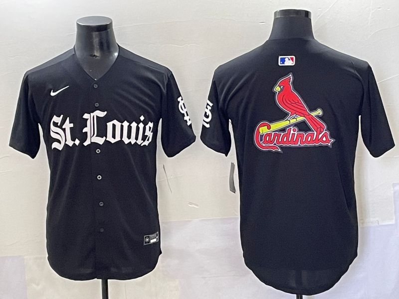 Men 2025 St.Louis Cardinals Blank Black Five generations Joint Name Nike MLB Jersey style 5
